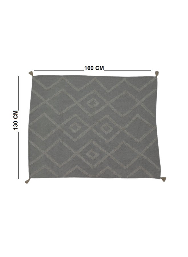 Ambrosia 130 x 160 cm 400GSM Pastel Cotton Throw Beige Blanket, Premium Tufted Geometric Boho Decorative Cover with Tassels for Sofa Couch and Bed Runner - Image 4
